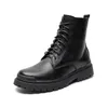 Classic Unisex s Boots Waterproof Fur Black High Top Smooth PU Leather Man Mens Motocyle Boots Shoeshh5 240126