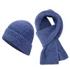 Ball Caps Fashion Scarf Hat Glove Set Women'S Solid Color Letter Knitted Hats And Gloves 2 Piece Warm Woolen Cap Bufanda