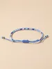 Strand OAIITE Bracciale di moda intrecciato a fila singola con perline di riso blu per donne con ciondoli classici per uomo, coppia, regalo souvenir