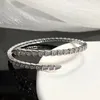 European and American zircon snake shaped opening bracelet with internet celebrity Instagram cool and elegant temperament high-end feeling bracelet niche fashion