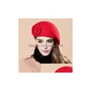 Beanie/Skull Caps Beanieskl Fashion Women Beret Hat For Beanie Female Cap Flower French Trilby Wool Soft Stewardess Planas 230211 Dr Dhfl6