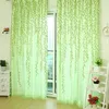 Curtain Leaf Printing Transparent Screen Green Tulle Sheer For Home Decoration French Window