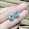 Saplama küpe topaz yüzüğü doğal ve gerçek küpe 925 sterling sier ince mücevher damla teslimat otde3