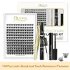 Quewel Diy Lashes Extension Kit 144Pcs Lash Clusters with 72h Long Lasting Bond and Seal Lash Remover Golden Tweezer Easy Apply 240119