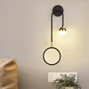 Lampes murales Lampe réglable LED Têtes de lit intérieures Boule ronde Fond Noir et Or Lumières Allée Creative Luxe Chevet