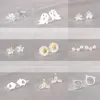 Boucles d'oreilles couleur argent, bijoux pour femmes, mignon animal creux, petites filles, vente en gros