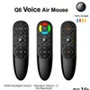 PCリモートコントロールQ6 Pro Voice Control 2.4G Wireless Air Mouse Gyroscope IR Android TV Box H96 X96 Max Plus Mini Drop De Otyjh