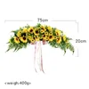 Fleurs décoratives 29 pouces artificielle Swag fleur guirlande arc couronne pièce maîtresse pour porte d'entrée mariage toile de fond décoration de jardin