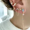 Hoop Earrings 925 Sterling Silver Needle Cute Flower Pendant For Women Colorful Zircon Fashion Wedding Puncture Jewelry