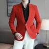 Męskie garnitury 2024 Przyjazd Spring Orange Blazery dla mężczyzn Slim Fit Groom Wedding Chinda