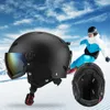 Capa protetora de esqui à prova de vento capacete de esqui com óculos esportes ao ar livre neve para mulheres homens criança skate snowboard 240124