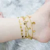 Fußkettchen LUXUSTEEL Edelstahl Fußkettchen Armbänder Für Frauen Quaste Seestern Charme Gold Farbe Link Kette Auf Bein Mode Fuß Schmuck YQ240208