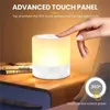 Luci notturne 7 colori Luce notturna dimmerabile LED Sensore tattile Lampada da comodino in legno con tocco Luminosità regolabile Telecomando YQ240207