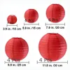 28 PCS 5 Storlekar Kinesiska år Dekorativt rött papper Lykta japanska runda lykta för Spring Festival Wedding Party Decor 240127