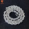 New Arrival Fashion Jewelry Popular White Gold Plated S925 Iced Out 8mm Vvs Moissanite Hip Hop Rope Chain Necklace for Men