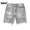 Kakan - Zomer Distressed Denim Shorts voor Mannen Koreaanse Jeugd Slim Fit Kleine Been Kwart Broek Jeans K58-DK322 240202
