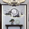 Horloges murales de luxe suspendue horloge batterie lumineuse grande taille calme oriental art design métal avancé animal rorloge chambre décor