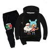 Ensembles de vêtements Garçons et filles Toca Boca Life World 2pcs Sweat à capuche Pantalon Costumes pour 3-13 ans Enfants Anime Printemps Automne Jogging Survêtement Kid