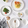 Conjuntos de louça placas cerâmica talheres ao ar livre crianças bowlportátil utensílio jantar sopa colher parelho de jantarserving pratos