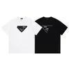 T-shirt pour enfants T-shirt d'été pour enfants à manches courtes Vêtements pour bébés Forme triangulaire classique Fille Garçon Chemise Clother avec lettres motif Tee 100-160 Noir Blanc