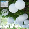 Lanternes japonaises en papier Nylon blanc nervuré irrégulier, 24 pièces, lanternes Led pour fête de mariage, pour la décoration, 240127