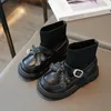 Stivali 2024 Primavera e Autunno Ragazze Calzino Moda per bambini Mary Jane Scarpe da principessa Bambini Coreano in pelle casual