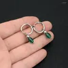 Boucles d'oreilles créoles Punk simples en acier inoxydable, 1 pièce, goutte de perle transparente verte pour hommes et femmes, Clip d'oreille sans perforation, bijoux