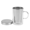 Caneca infusora de chá de vidro resistente ao calor 3x 500ml com tampa de aço inoxidável copo de café cozinha resistente ao calor grande 240122