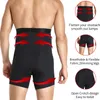 Herren Body Shaper Taillentrainer Kompressionsshorts Bauchkontrolle Hohe Taille Boxer Modellierung Shapewear Boxershorts Hose mit offenem Schritt 240126