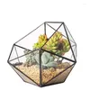 Smyckespåsar Guld Geometriska terrarium Planter Pentagon Container Modern Decor Display Flower Pot For Succulent Plant