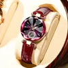 POEDAGAR femmes montres mode diamant cadran en cuir montre à Quartz haut de gamme de luxe étanche dames montre-bracelet petite amie cadeau 240202