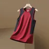 Kort ärm Vest Men för Summer Patchwork Black Red Tshirt Gym Tank Top Tees Fashion Clothes Oversize 3XL O Neck 240119