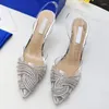 Sandaler Transparent Summer Beach Women's Crystal Slingbacks Sexiga superhöga klackar för bröllop söta flickor prinsessor skor