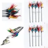 Kat Speelgoed 300 Stuks Feather Wand Kitten Teaser Turkije Interactief Stok Speelgoed Draad Chaser Gemengde Kleuren Drop Levering Huis Tuin huisdier Suppli Dhvsk