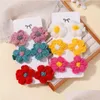 Haarschmuck 6 Teile/satz Baby Mädchen Wolle Stricken Kopfbedeckung Handgemachte Cloghet Kleine Puff Blume Sichere Haare Clips Kinder Haarnadeln Drop otsza