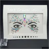 Temporary Tattoos 47 Styles 3D Crystal Glitter Jewels Tattoo Sticker Women Fashion Face Body Gems Gypsy Festival Adornment Party Mak Dhspb