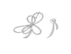 Boucles d'oreilles asymétriques avec nœud en diamant ultraflash, originales, clous de tempérament, épingle en argent, pour femmes, 8973742