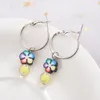 Boucles d'oreilles pendantes pour femmes, mode été, vraie perle, bijoux de fruits, perles d'argile, boucles d'oreilles fleur mignonne, vente en gros