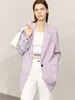 Women's Suits Amii Minimalist Blazers Women 2024 Spring Loose Jacket Contrast Striped Design Office Lady Blazer Female Clothes Coat 72321008