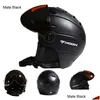 Equipaggiamento protettivo Moon Casco da sci professionale Halfered Integralmente stampato Sport Uomo Donna Sci da neve Caschi da snowboard con occhiali Vis Otu8M