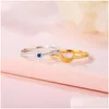 Cluster Rings Selling Real 925 Sterling Sier Classic Moon Shape Round Shaped Ring Light Luxury Charm Exquisite Fashion Jewelry Gift Dr Othq8