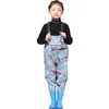 Bottes de pêche pour enfants, bottes de pêche, cuissardes pour filles et garçons, body imperméable en PVC, fournitures d'extérieur pour enfants, pied maximum 22cm (8,65 pouces)