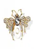 Varumärke Rhinestone Pearl Bee Brooch Pin For Women Vintage Brosches Friend Party Gift3131454