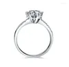 Klusterringar 14k vitt guld au585 ring 1CT Moissanite Diamond Wedding sist Forever uttalande kärleksjubileum