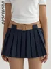 Skirts BOOFEENAA Y2k Sexy Pleated Skirt With Shorts Underneath Streetwear Harajuku Pretty High Waist Mini For Women C92-DI24