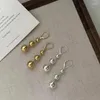 Dangle Earrings Trendy 925 Silver Drop Golden Linked Beads Balls Punk For Women Girl Gift Fashion Jewelry Dropship Wholesale