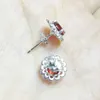 Stud Earrings Natural Garnet Flower Earring 925 Sterling Silver Fine Jewelry 1ct 2pcs Gemstone For Men Or Women C971609