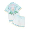 Casablanca T-shirt Casablanc Chemise courte Masao San Femme Chemise d'été à fleurs imprimées T-shirt graphique de haute qualité Casual Manches courtes Ensemble short M-XXXL