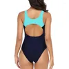 Maillots de bain pour femmes Solid Color Splicing Body 2024 Femmes One-Pièce Bikini Maillot de bain de sport professionnel Maillot de bain Dos nu Plage