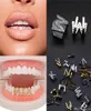 Ouro Branco Ouro Iced Out AZ Carta Personalizada Grillz Dentes Cheios de Diamante DIY Grills Tampa de Dente Inferior Hip Hop Dental Boca Dentes Brac5932880